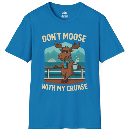 Funny Moose on Alaska Cruise Ship Shirt - Coffee Mountains Cartoon Tee T-Shirt – Sapphire – Alaska Cruise Shirts