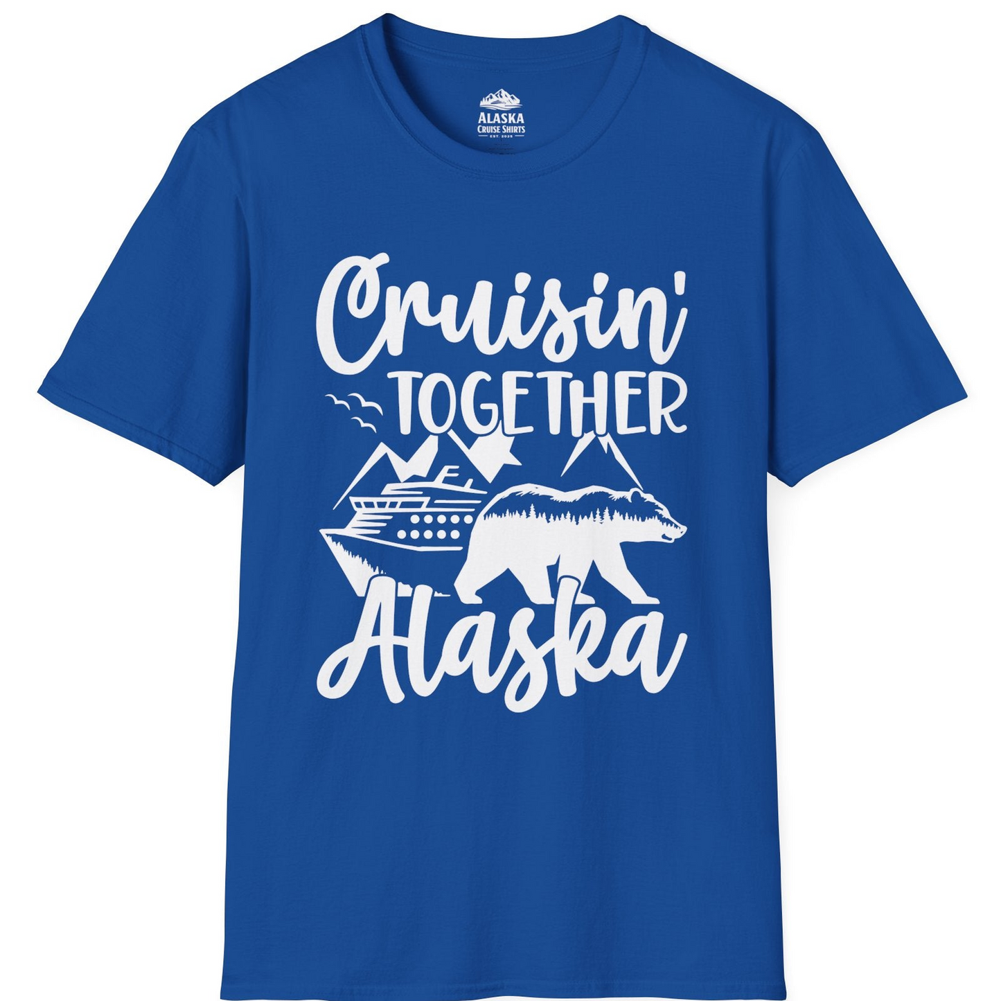 Alaska Cruise Adventure Shirt - Cruisin Together Bear Mountains Scene T-Shirt – Royal – Alaska Cruise Shirts