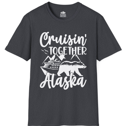 Alaska Cruise Adventure Shirt - Cruisin Together Bear Mountains Scene T-Shirt – Dark Heather Grey – Alaska Cruise Shirts