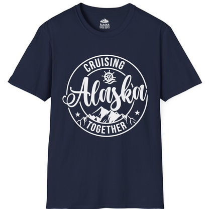 Cruising Alaska Together Shirt - Mountain Nautical Family Cruise Design T-Shirt – Navy – Alaska Cruise Shirts