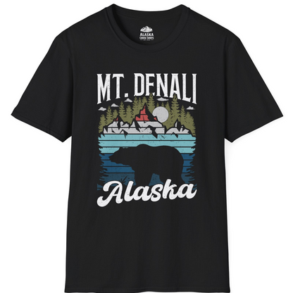 Mt Denali Alaska Bear Wilderness Shirt - Vintage Distressed Outdoor Tee T-Shirt – Black – Alaska Cruise Shirts
