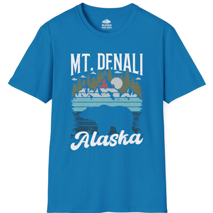 Mt Denali Alaska Bear Wilderness Shirt - Vintage Distressed Outdoor Tee T-Shirt – Sapphire – Alaska Cruise Shirts