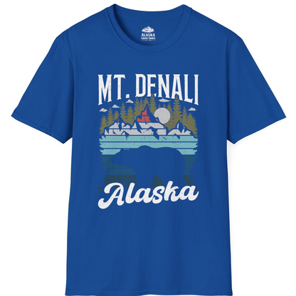 Mt Denali Alaska Bear Wilderness Shirt - Vintage Distressed Outdoor Tee T-Shirt – Royal – Alaska Cruise Shirts