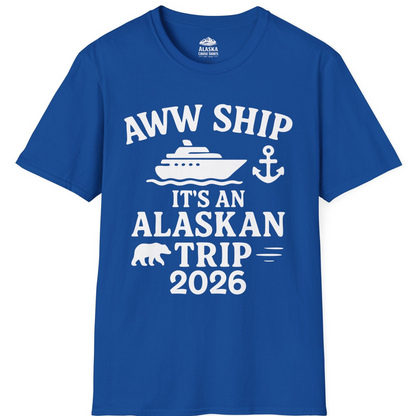 Alaska Cruise Shirt - Alaskan Trip 2026 Ship Anchor Bear Family Tee T-Shirt – Royal – Alaska Cruise Shirts