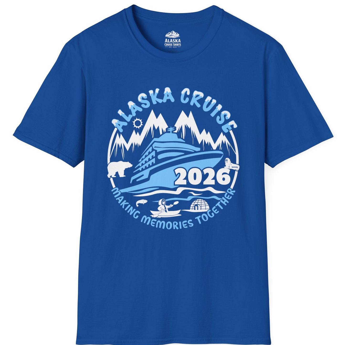 Alaska Cruise 2026 Shirt - Family Adventure Wildlife Nature Graphic Tee T-Shirt – Royal – Alaska Cruise Shirts