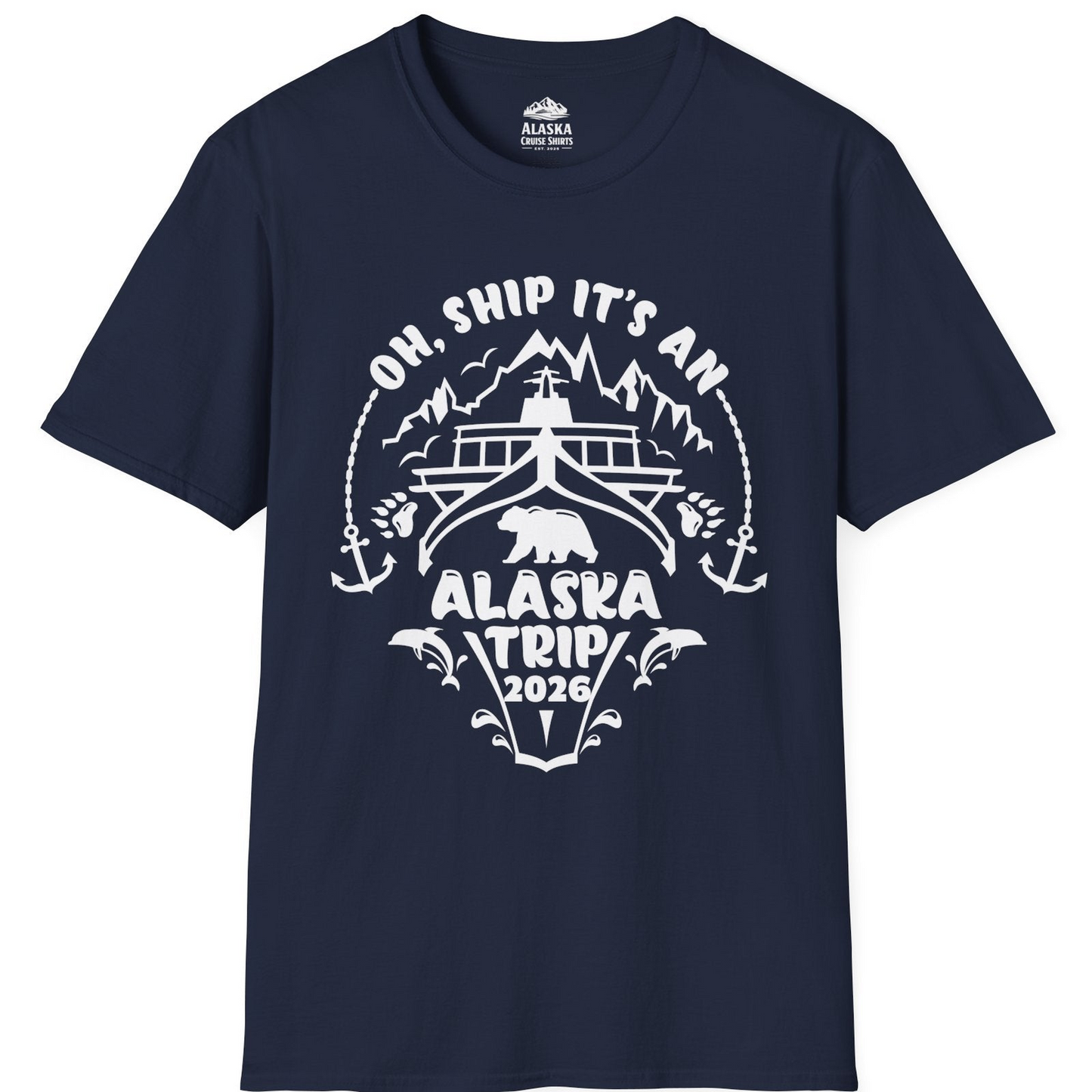 Oh Ship It’s an Alaska Trip 2026 Cruise and Wildlife Shirt T-Shirt – Navy – Alaska Cruise Shirts