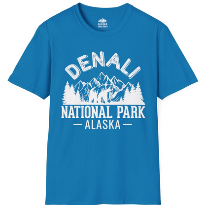 Denali National Park Bear Mountains Vintage Alaska Nature Shirt T-Shirt – Sapphire – Alaska Cruise Shirts