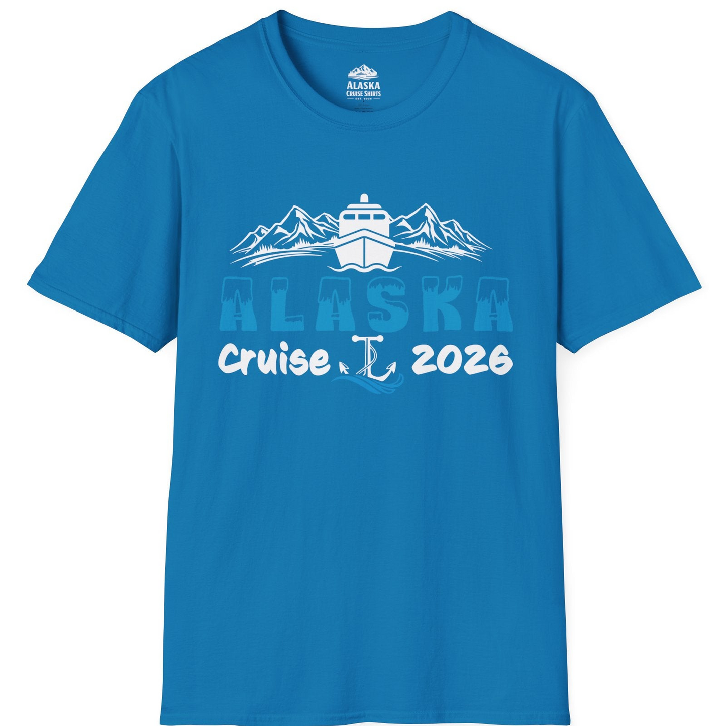 Alaska Cruise 2026 Shirt - Ship Mountains Anchor Family Adventure Tee T-Shirt – Sapphire – Alaska Cruise Shirts
