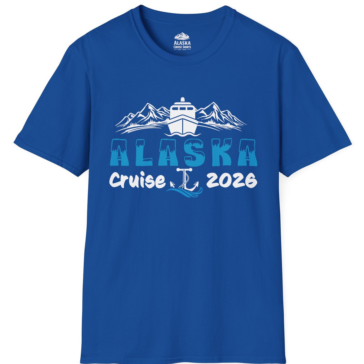 Alaska Cruise 2026 Shirt - Ship Mountains Anchor Family Adventure Tee T-Shirt – Royal – Alaska Cruise Shirts