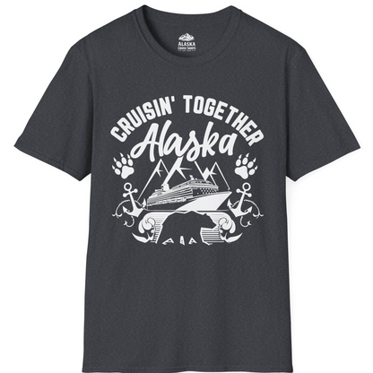Alaska Cruise Adventure Shirt - Wildlife Bear Paw Nautical Anchors T-Shirt – Dark Heather Grey – Alaska Cruise Shirts