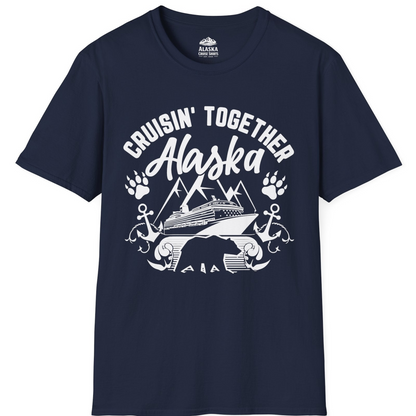 Alaska Cruise Adventure Shirt - Wildlife Bear Paw Nautical Anchors T-Shirt – Navy – Alaska Cruise Shirts