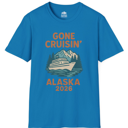 Gone Cruisin Alaska 2026 Retro Cruise Ship Nature Scenery Shirt T-Shirt – Sapphire – Alaska Cruise Shirts
