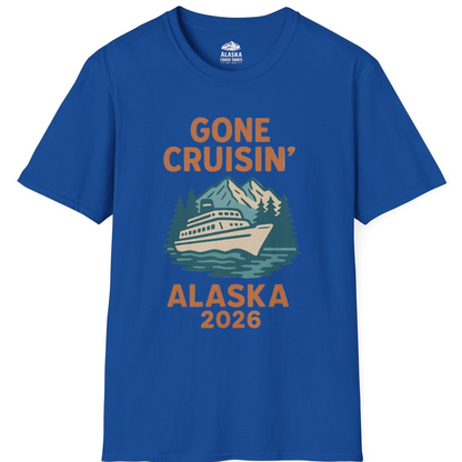 Gone Cruisin Alaska 2026 Retro Cruise Ship Nature Scenery Shirt T-Shirt – Royal – Alaska Cruise Shirts