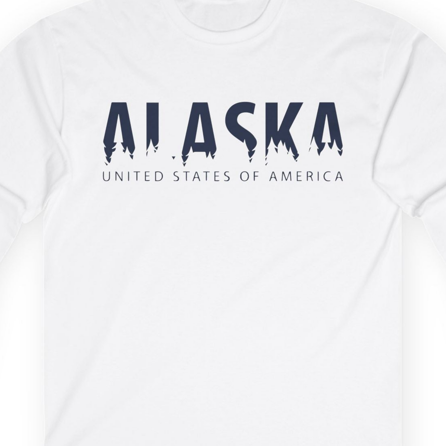 Alaska United States Typography Shirt T-Shirt – White – Alaska Cruise Shirts Close Up