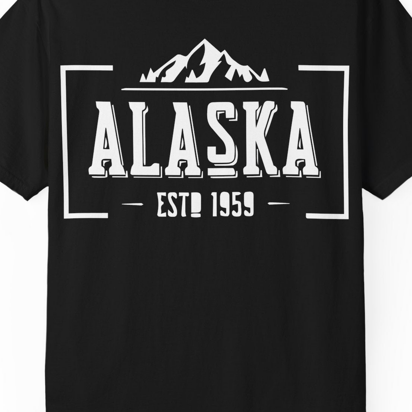 Alaska Mountain Vintage Shirt T-Shirt – Black – Alaska Cruise Shirts Close Up