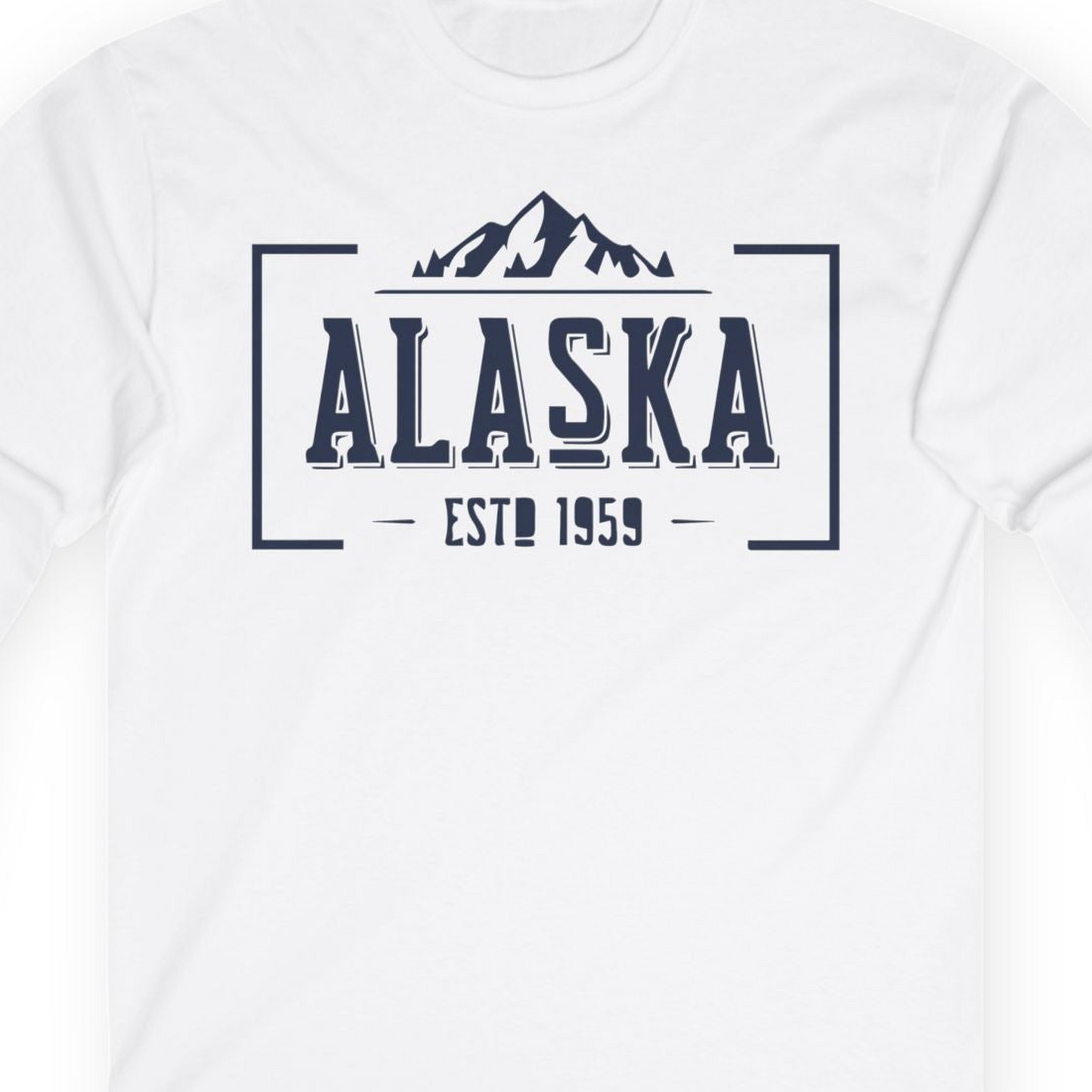 Alaska Mountain Vintage Shirt T-Shirt – White – Alaska Cruise Shirts Close Up