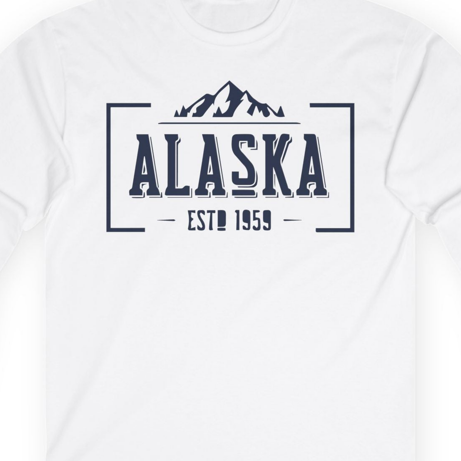 Alaska Mountain Vintage Shirt T-Shirt – White – Alaska Cruise Shirts Close Up