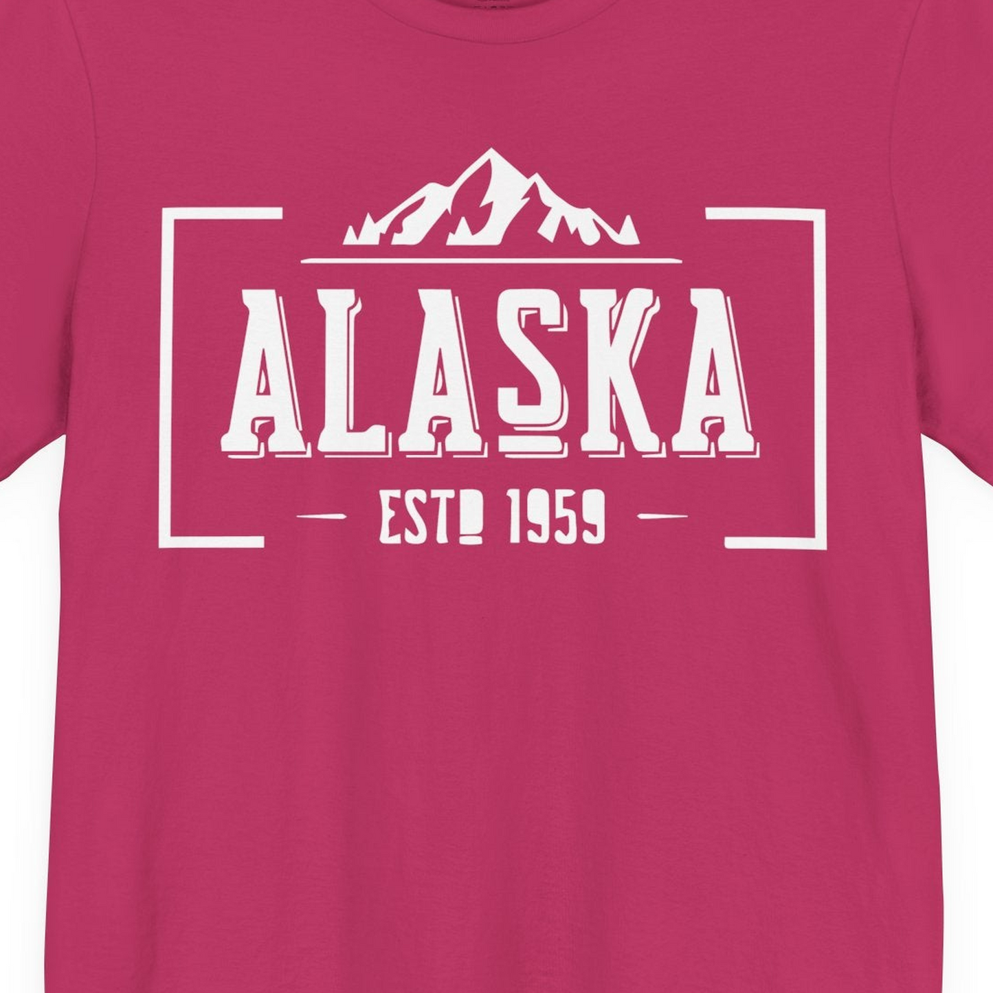 Alaska Mountain Vintage Shirt T-Shirt – Berry – Alaska Cruise Shirts Close Up