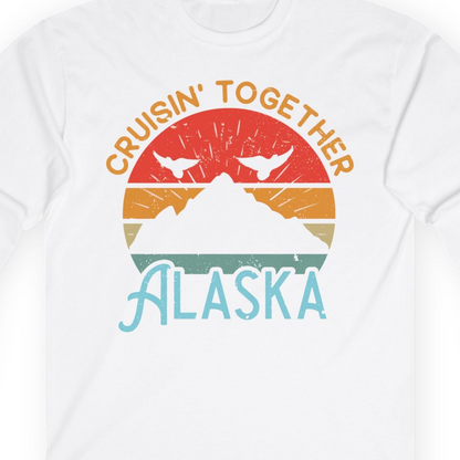 Retro Alaska Cruise Shirt T-Shirt – White – Alaska Cruise Shirts Close Up