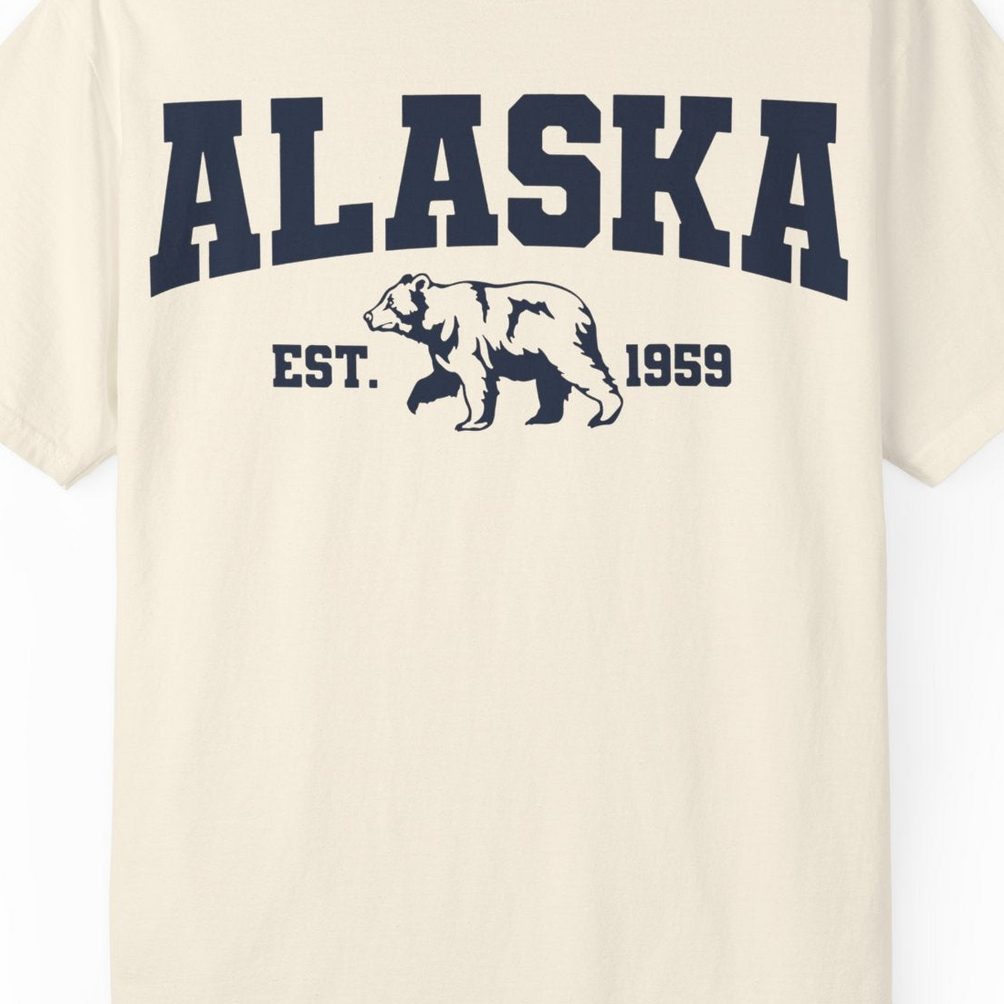 Vintage Alaska Bear Shirt T-Shirt – Ivory – Alaska Cruise Shirts Close Up