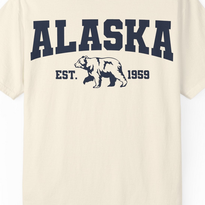 Vintage Alaska Bear Shirt T-Shirt – Ivory – Alaska Cruise Shirts Close Up