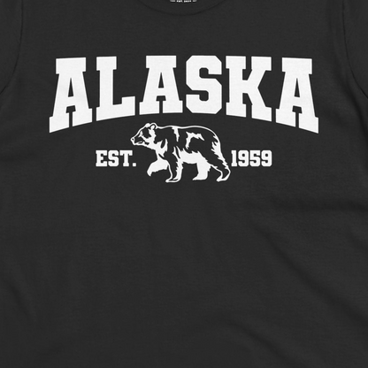 Vintage Alaska Bear Shirt T-Shirt – Black – Alaska Cruise Shirts Close Up