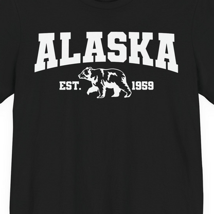 Vintage Alaska Bear Shirt T-Shirt – Black – Alaska Cruise Shirts Close Up