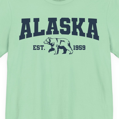 Vintage Alaska Bear Shirt T-Shirt – Mint – Alaska Cruise Shirts Close Up