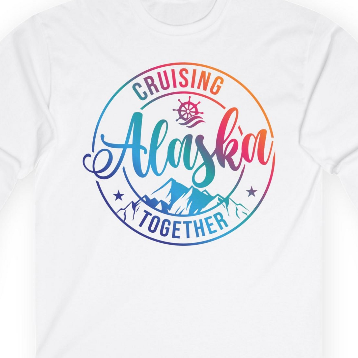 Cruising Alaska Together Shirt T-Shirt – White – Alaska Cruise Shirts Close Up