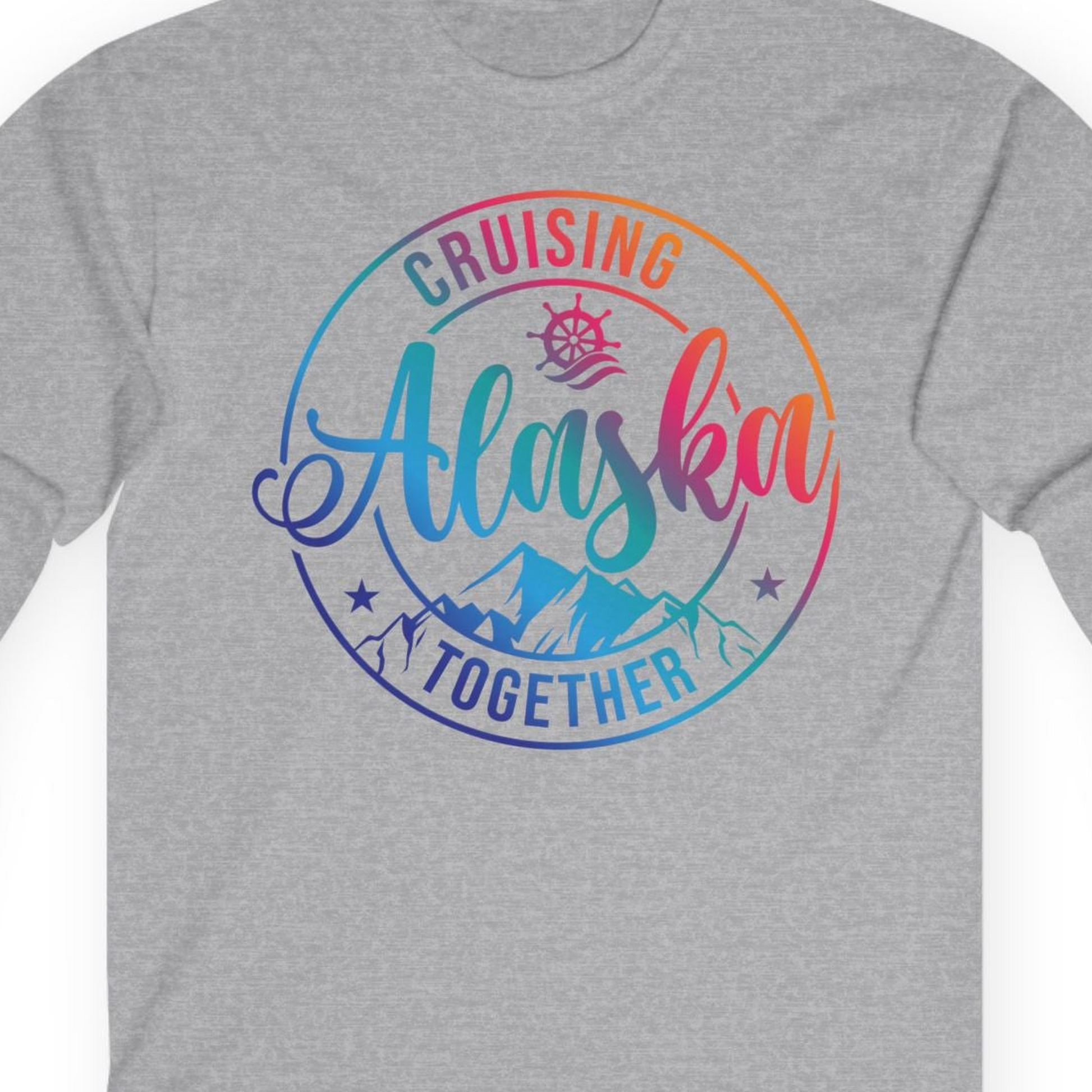 Cruising Alaska Together Shirt T-Shirt – Sport Grey – Alaska Cruise Shirts Close Up