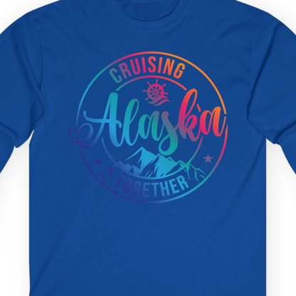Cruising Alaska Together Shirt T-Shirt – Royal – Alaska Cruise Shirts Close Up
