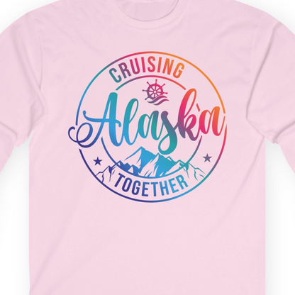 Cruising Alaska Together Shirt T-Shirt – Light Pink – Alaska Cruise Shirts Close Up