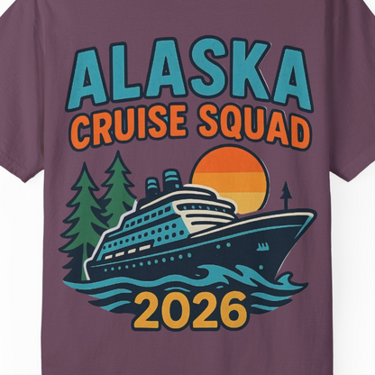 Alaska Cruise Squad Shirt T-Shirt – Berry – Alaska Cruise Shirts Close Up