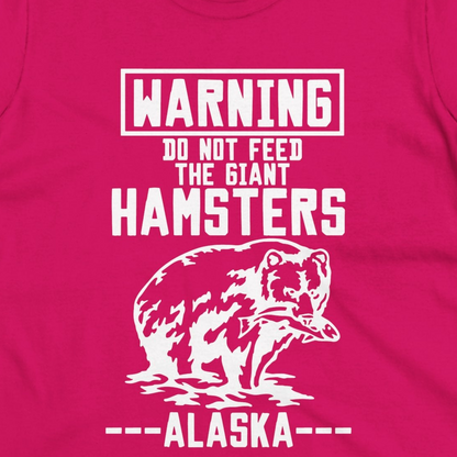 Funny Alaska Bear Warning Sign Shirt T-Shirt – Heliconia – Alaska Cruise Shirts Close Up