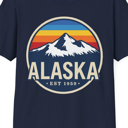 Alaska Vintage Shirt T-Shirt – Navy – Alaska Cruise Shirts Close Up