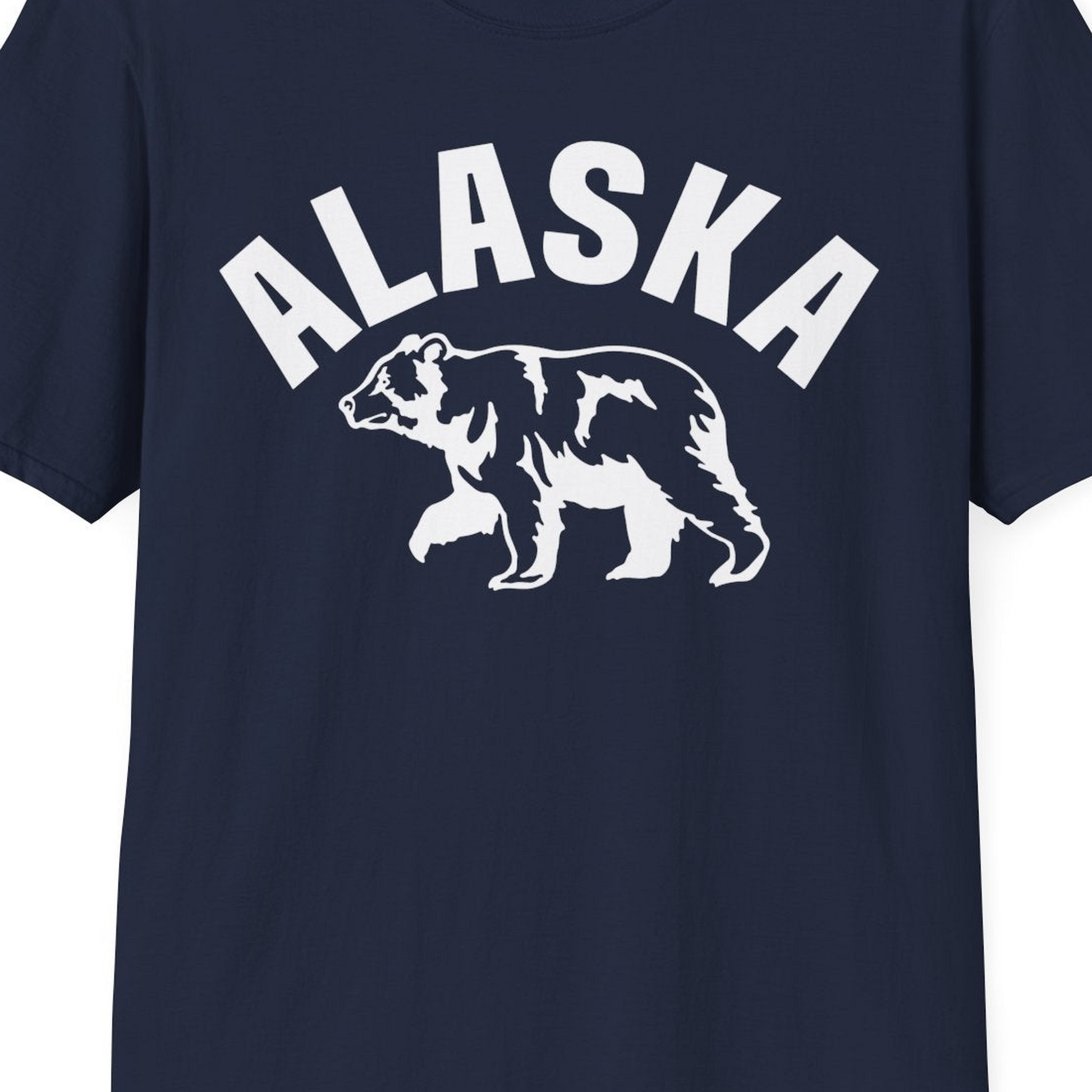 Alaska Bear Silhouette Wildlife Shirt T-Shirt – Navy – Alaska Cruise Shirts Close Up