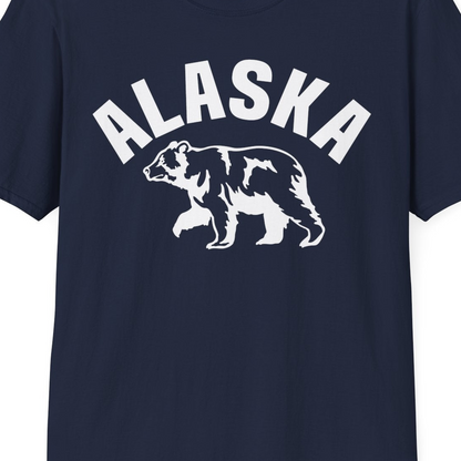 Alaska Bear Silhouette Wildlife Shirt T-Shirt – Navy – Alaska Cruise Shirts Close Up