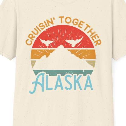 Retro Alaska Cruise Shirt T-Shirt – Natural – Alaska Cruise Shirts Close Up