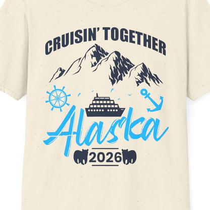 Alaska Cruise Group Adventure Shirt T-Shirt – Natural – Alaska Cruise Shirts Close Up