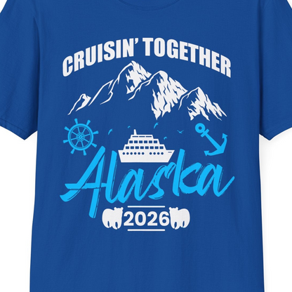 Alaska Cruise Group Adventure Shirt T-Shirt – Royal – Alaska Cruise Shirts Close Up