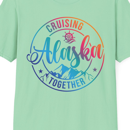 Cruising Alaska Together Shirt T-Shirt – Mint Green – Alaska Cruise Shirts Close Up