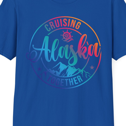 Cruising Alaska Together Shirt T-Shirt – Royal – Alaska Cruise Shirts Close Up