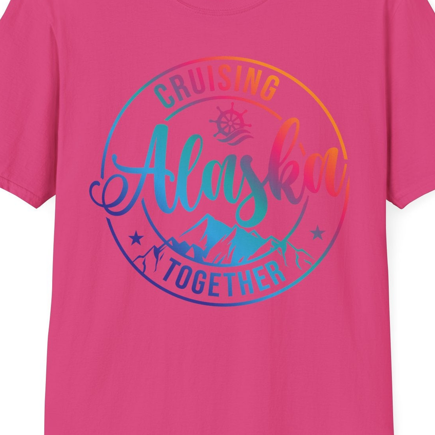 Cruising Alaska Together Shirt T-Shirt – Heliconia – Alaska Cruise Shirts Close Up