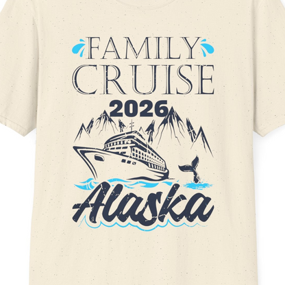 Alaska Family Cruise Shirt T-Shirt – Natural – Alaska Cruise Shirts Close Up