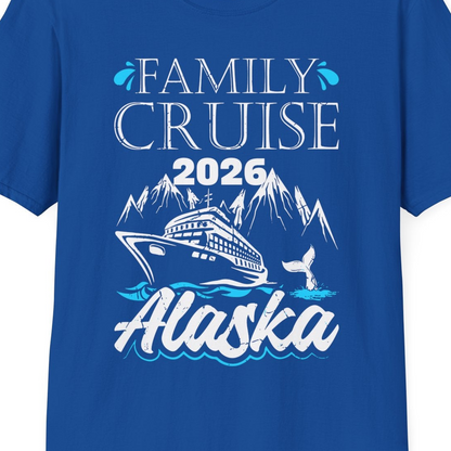 Alaska Family Cruise Shirt T-Shirt – Royal – Alaska Cruise Shirts Close Up