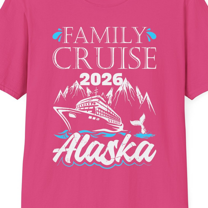 Alaska Family Cruise Shirt T-Shirt – Heliconia – Alaska Cruise Shirts Close Up
