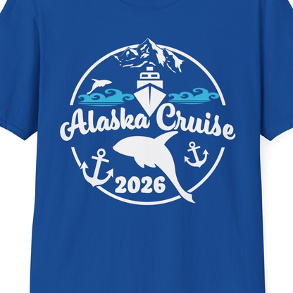 Alaska Cruise 2026 Shirt T-Shirt – Royal – Alaska Cruise Shirts Close Up