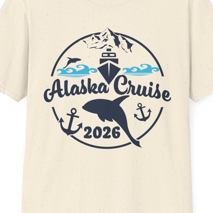 Alaska Cruise 2026 Shirt T-Shirt – Natural – Alaska Cruise Shirts Close Up