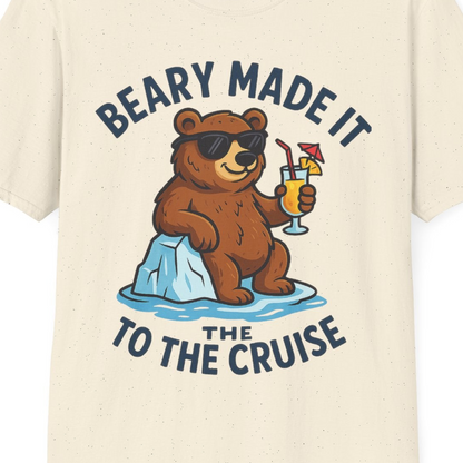 Funny Cruise Bear Shirt T-Shirt – Natural – Alaska Cruise Shirts Close Up