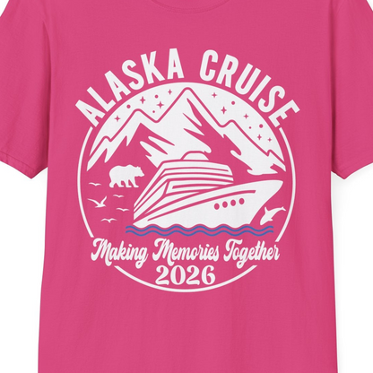 Alaska Cruise Adventure 2026 Shirt T-Shirt – Heliconia – Alaska Cruise Shirts Close Up